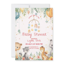 Invitation de baby shower élégante à l'aquarelle