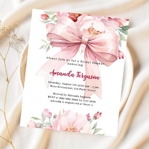 Invitation de Baby Shower élégante avec des fleurs