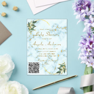 Invitation de Baby Shower en acrylique avec code Q