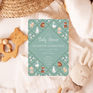 Invitation de Baby shower en bois surélevé Cottage