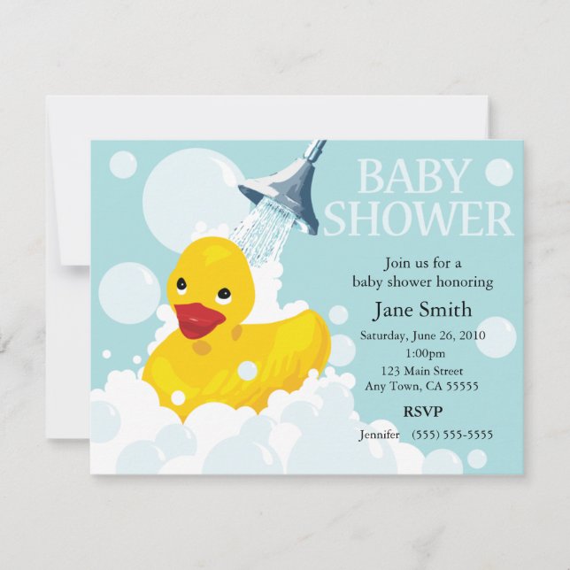 Invitation de Baby shower en caoutchouc (Devant)