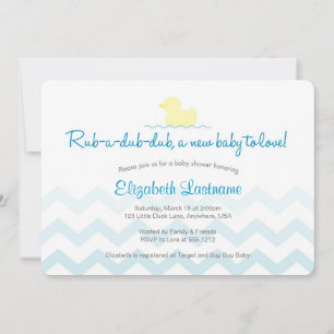 Invitation de Baby shower en caoutchouc Duckie