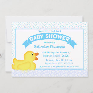 Invitation de Baby shower en caoutchouc jaune