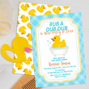 Invitation de Baby shower en caoutchouc pour canar