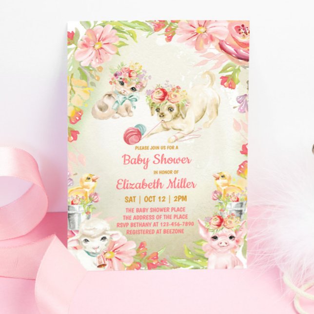 Invitation de Baby Shower Enchantée pour les Anima (Créateur téléchargé)