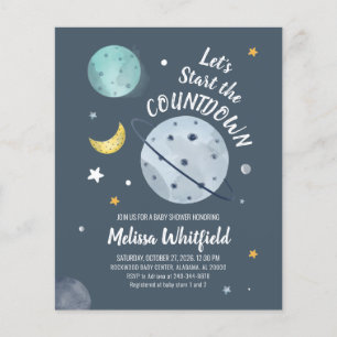 Invitation de Baby Shower Espace Extérieur à Petit