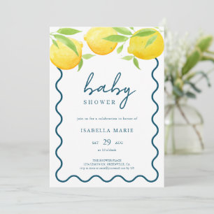 Invitation de baby shower estivale au citron à l'a