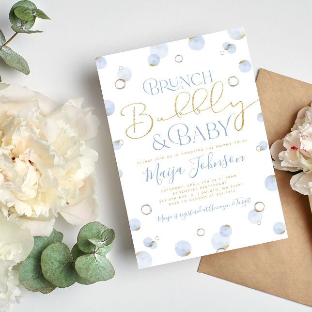 Invitation de baby shower et brunch pétillant (Créateur téléchargé)