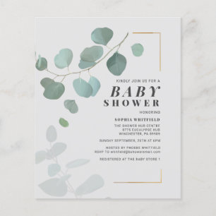 Invitation de Baby shower Eucalyptus Budget