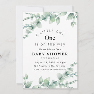 Invitation de Baby shower Eucalyptus frais!