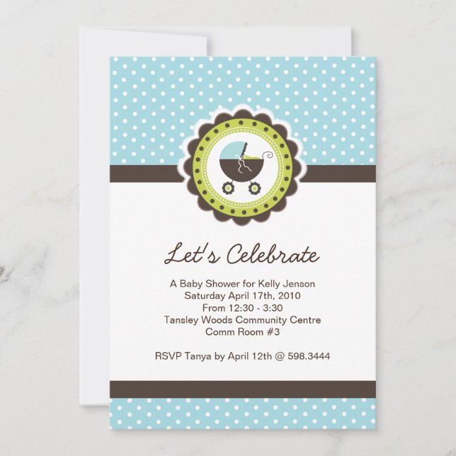 Invitation de Baby shower fantasque (Devant)