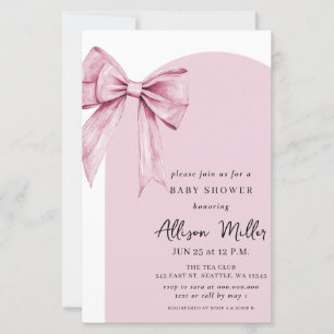 Invitation de baby shower fille arc-en-ciel rose C