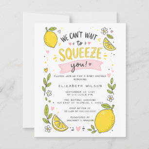 Invitation de Baby Shower Fille au Citron Économiq
