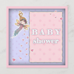 Invitation de Baby Shower Fille avec une Petite Fé