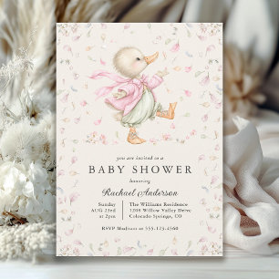 Invitation de baby shower Fille Canard de Livre An