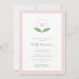 Invitation de Baby Shower Fille Rose Vert Préparée