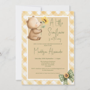 Invitation de Baby Shower Fleur de Tournesol Ours