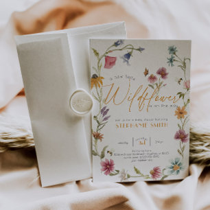 Invitation de Baby shower Fleur sauvage d'aquarell