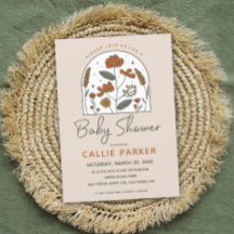 Invitation de Baby shower Fleur sauvage de Cute Bo
