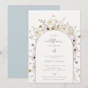 Invitation de Baby shower fleur sauvage Frame