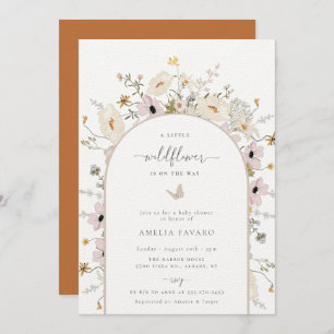 Invitation de Baby shower fleur sauvage Frame