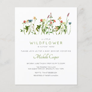 Invitation de Baby shower Fleur sauvage mignon