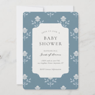 Invitation de Baby Shower Fleurie Imprimée Iris Vi