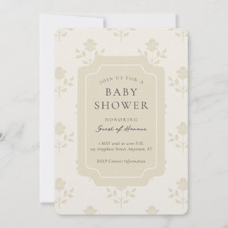 Invitation de Baby Shower Fleurie Imprimée Iris Vi