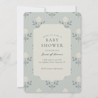 Invitation de Baby Shower Fleurie Imprimée Iris Vi