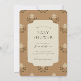 Invitation de Baby Shower Fleurie Imprimée Iris Vi