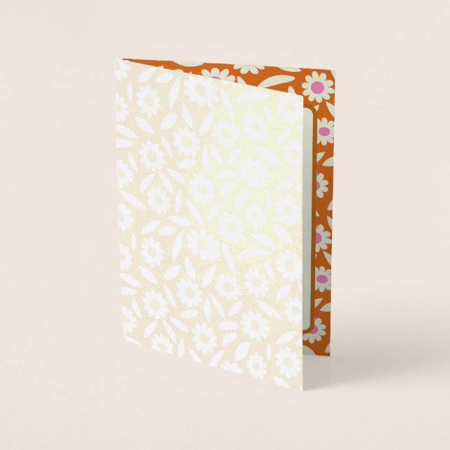 Invitation de baby shower fleurie rétro hippie ave (Devant)