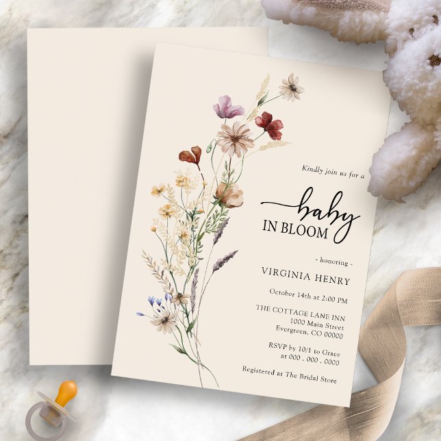 Invitation de Baby Shower Floral Boho (Floral Boho Wildflower Baby Shower Invitation by Painted Paperie
)