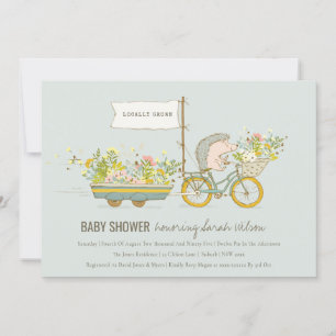 Invitation de Baby shower floral de Hérisson culti