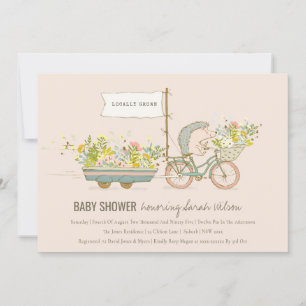 Invitation de Baby shower floral de Hérisson culti