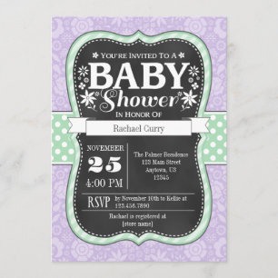 Invitation de Baby shower floral de tableau de bor