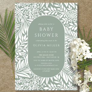 Invitation de Baby shower floral feuille d'âge