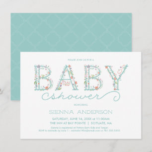 Invitation de Baby shower floral - Invitation pers