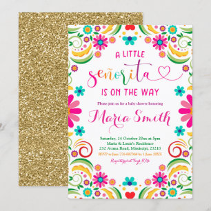 Invitation de Baby shower Floral Mexicain