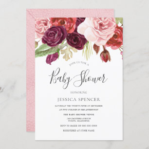 Invitation de Baby shower floral moderne tendance 