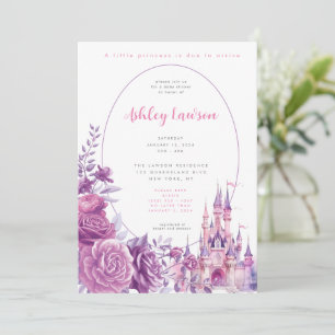 Invitation de Baby shower Floral Princess