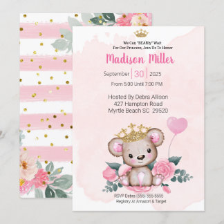 Invitation de Baby shower Floral Rose de Princess