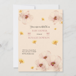 Invitation de baby shower florale
