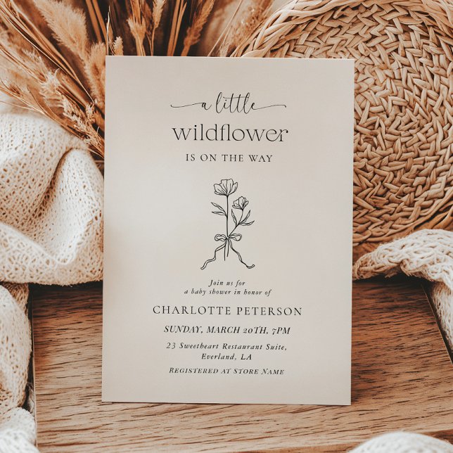 Invitation de baby shower florale à arc minimal (Créateur téléchargé)