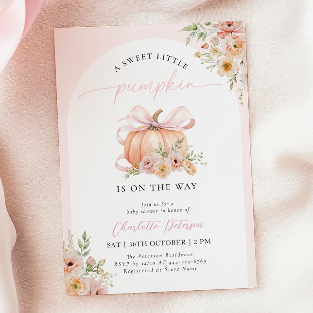 Invitation de Baby Shower Florale Citrouille à Rub (Créateur téléchargé)