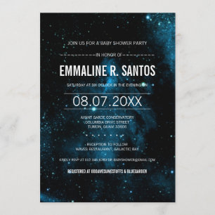 Invitation de Baby shower Galaxy