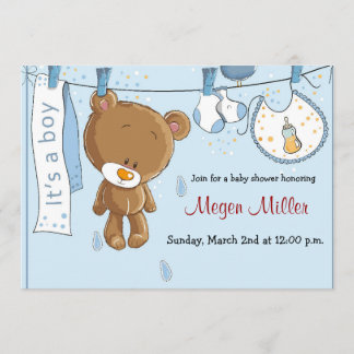 Invitation de baby shower - garçon