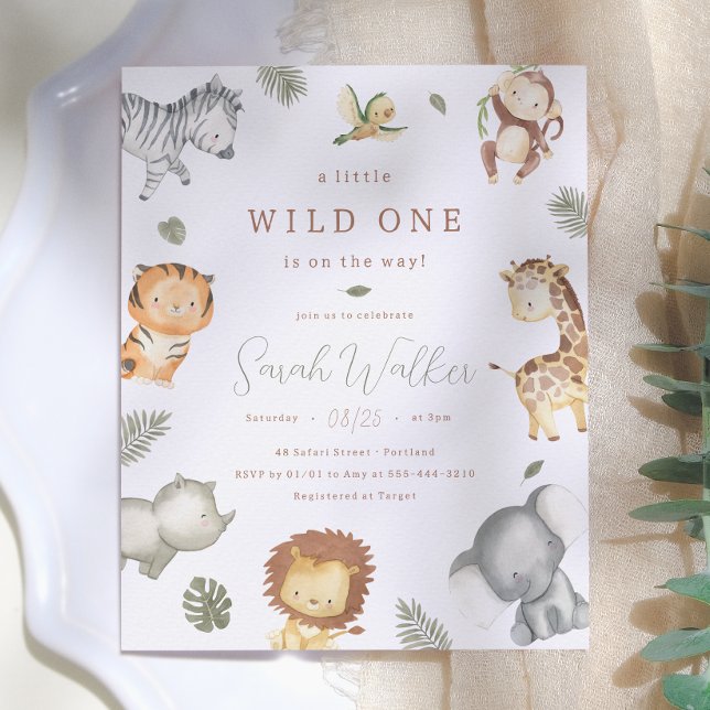 Invitation de Baby Shower Garçon Safari à petit bu (Créateur téléchargé)