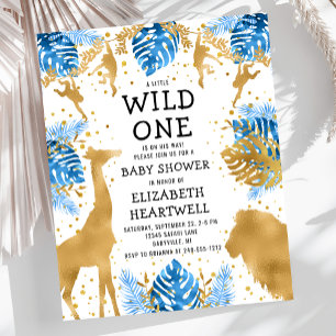 Invitation de Baby Shower Garçon Safari Budget Ble