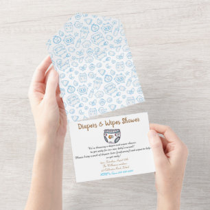 Invitation de Baby shower garçon Smart Blue Check