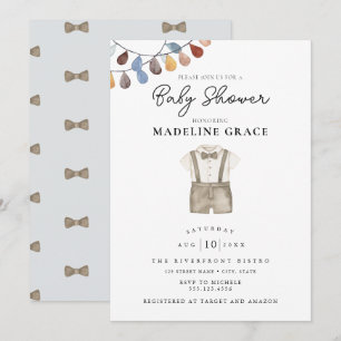 Invitation de Baby Shower Garçon Vêtements Bohème 